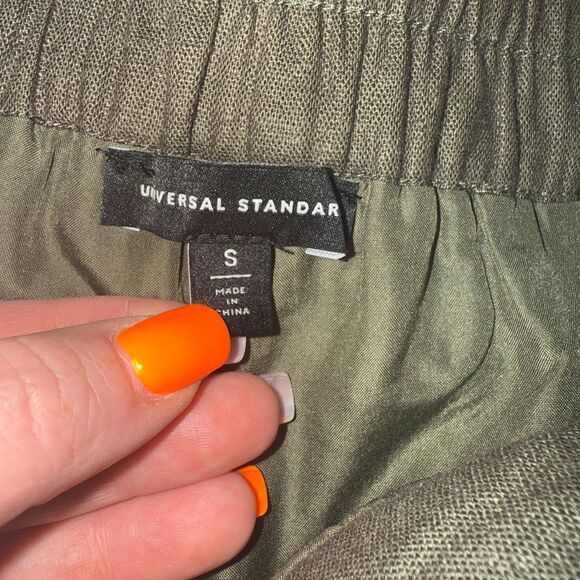 Universal Standard Coastal Linen Wide Leg Pant - Olive S 14/16 - Picture 8 of 10